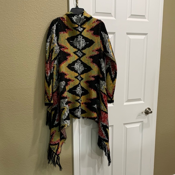 Anthropology Aztec cardigan jacket vintage open front - Picture 4 of 6